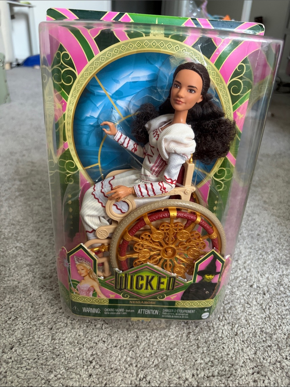Wicked Nessarose Doll in White Dress with Gold Wheel